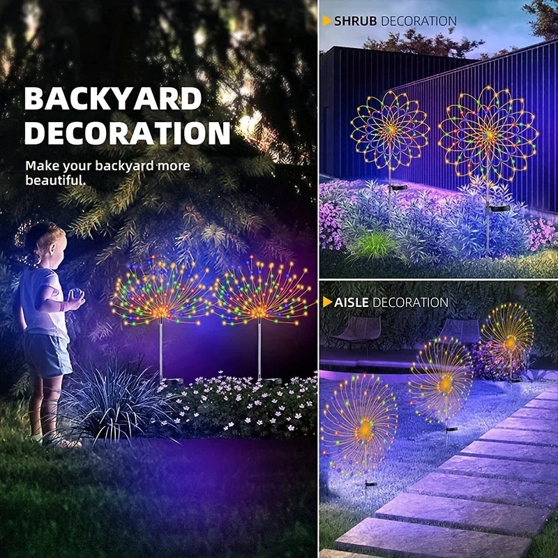 Solar Fireworks Lamp Outdoor Fairy Lights