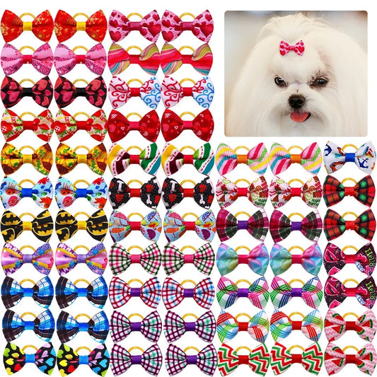 Pet Dog Hair Bows Mix Colours - 10pcs