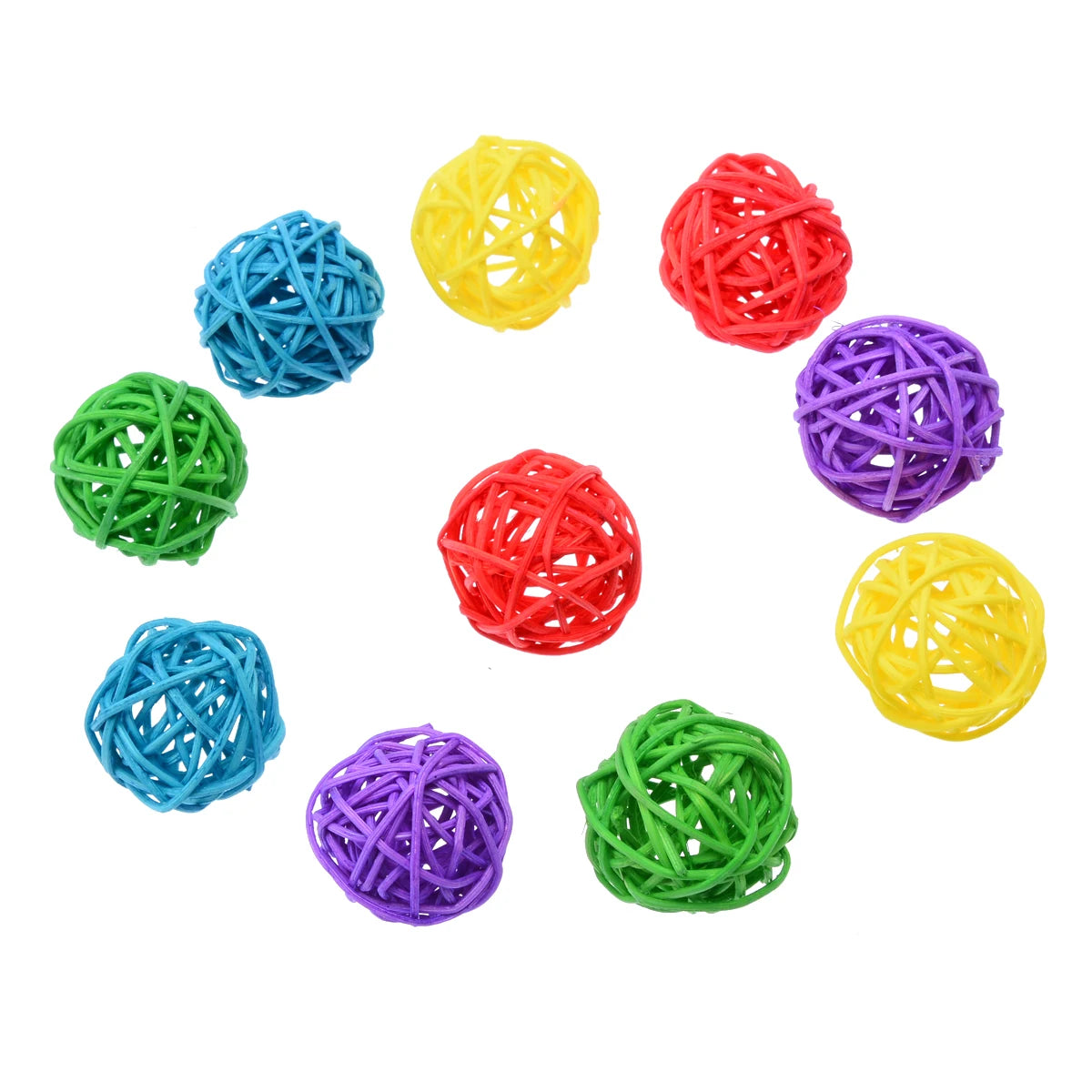 10PCS Multicolor Pet Bird Chewing Toy Balls