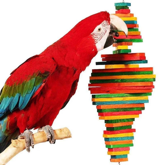 Wooden Bird Toy - Interactive, Safe & Colorful