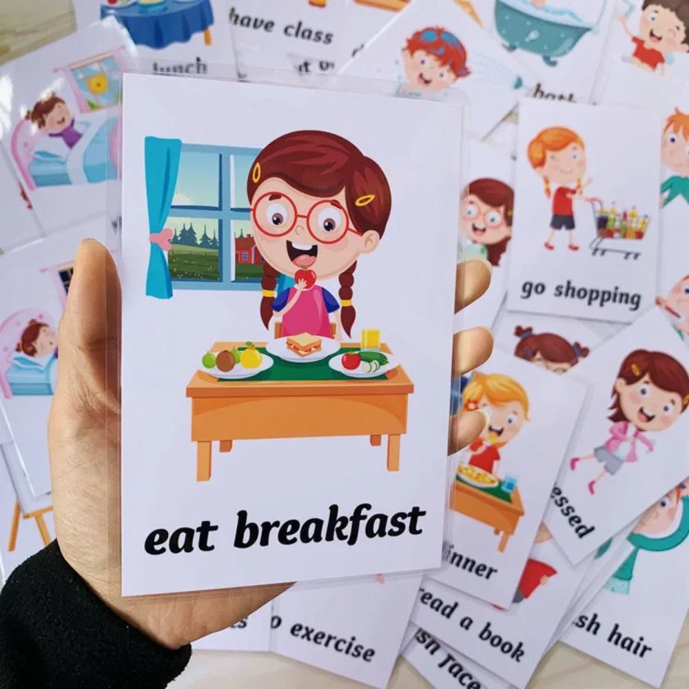 Interactive Cartoon Learning Cards for Kids