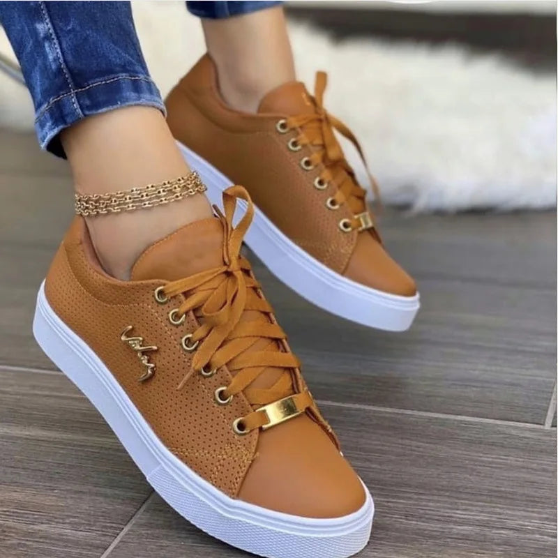 Women's White Platform Tennis Sneakers