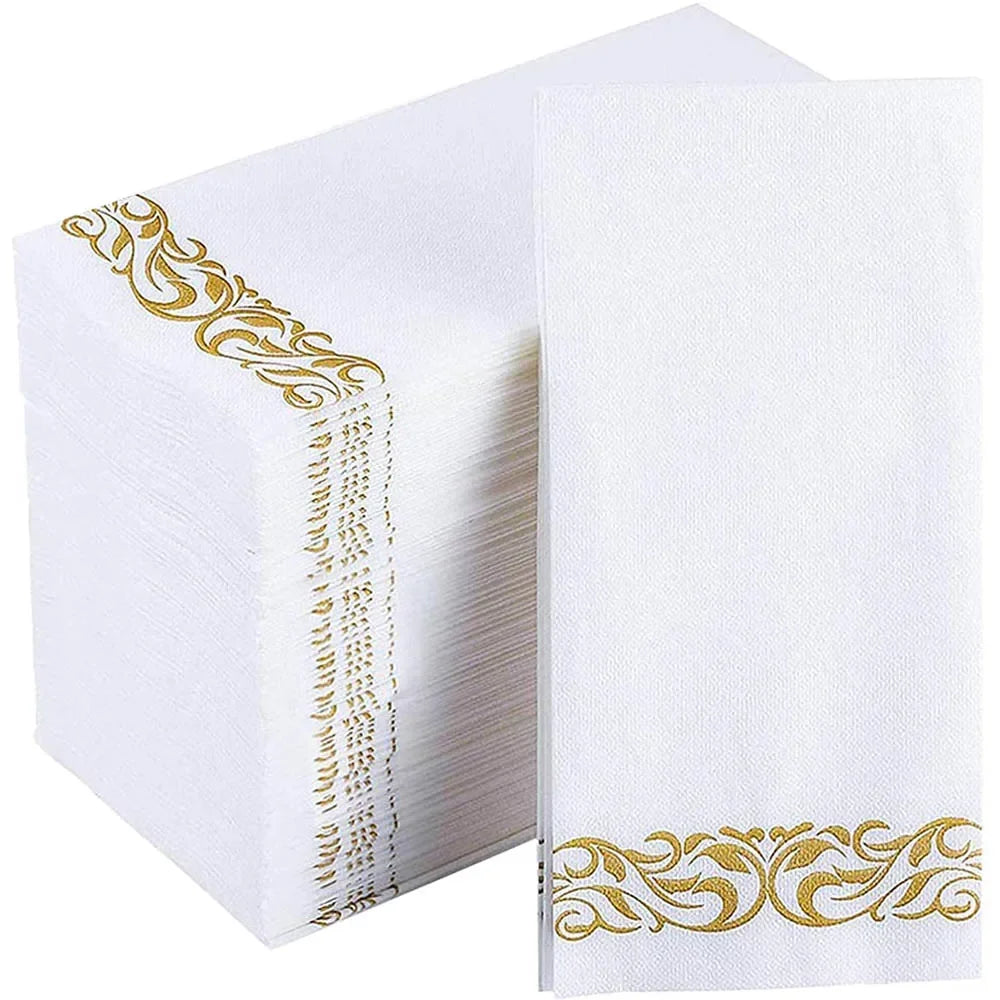 Elegant Disposable Gold Foil Napkins