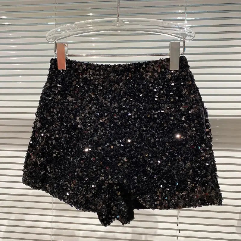 Glitter High Waist Sequin Shorts for Girls