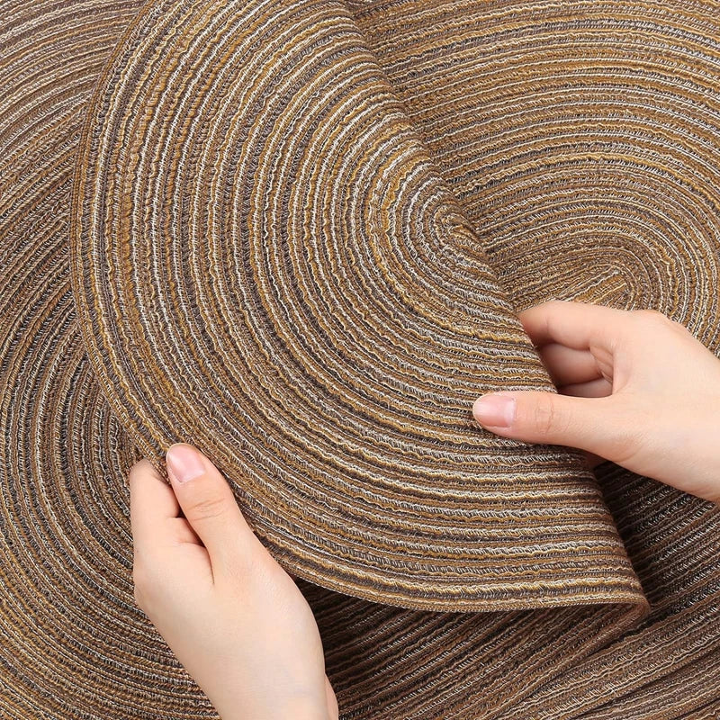 Set of 1/4/6/10 Oval Braided Placemats - Eco-Friendly & Durable