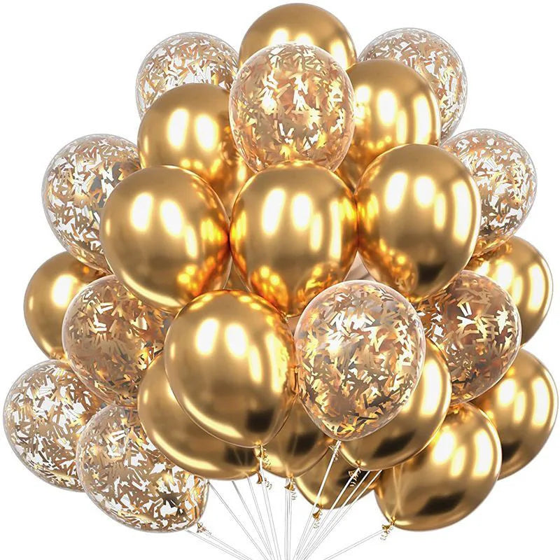 Gold Confetti Metallic Balloons - Party Decor