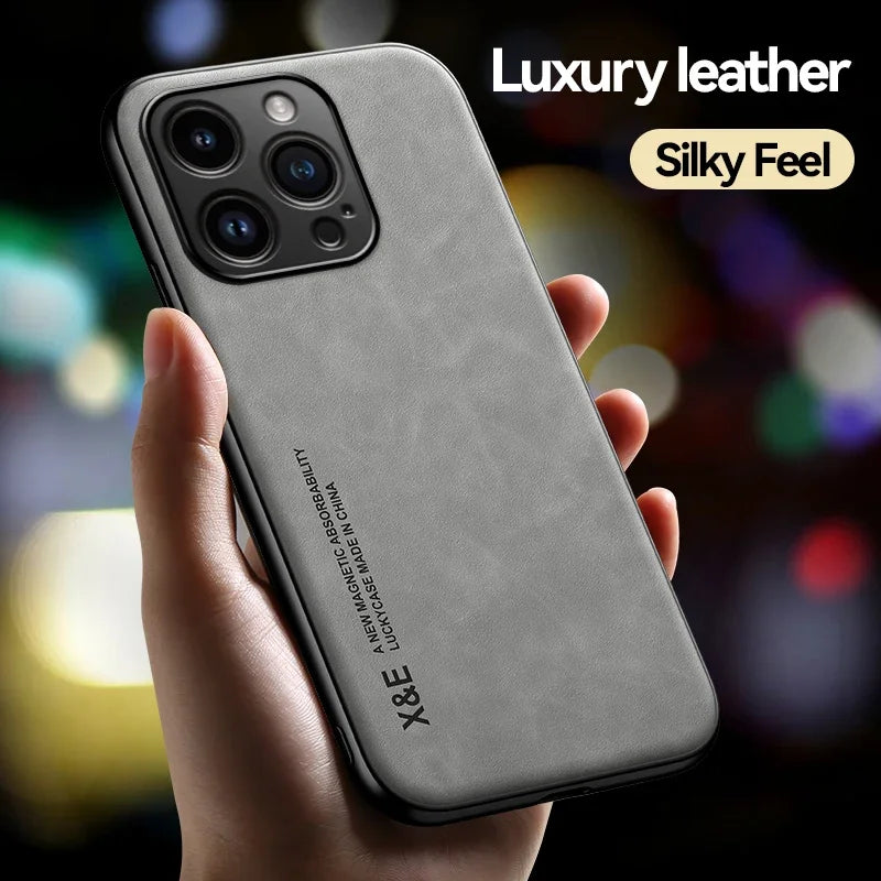 Luxury Leather TPU iPhone Case & Car Holder