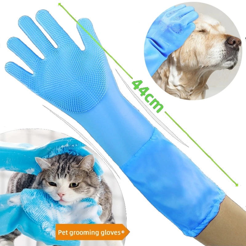 Silicone Pet Grooming Cleaning Gloves