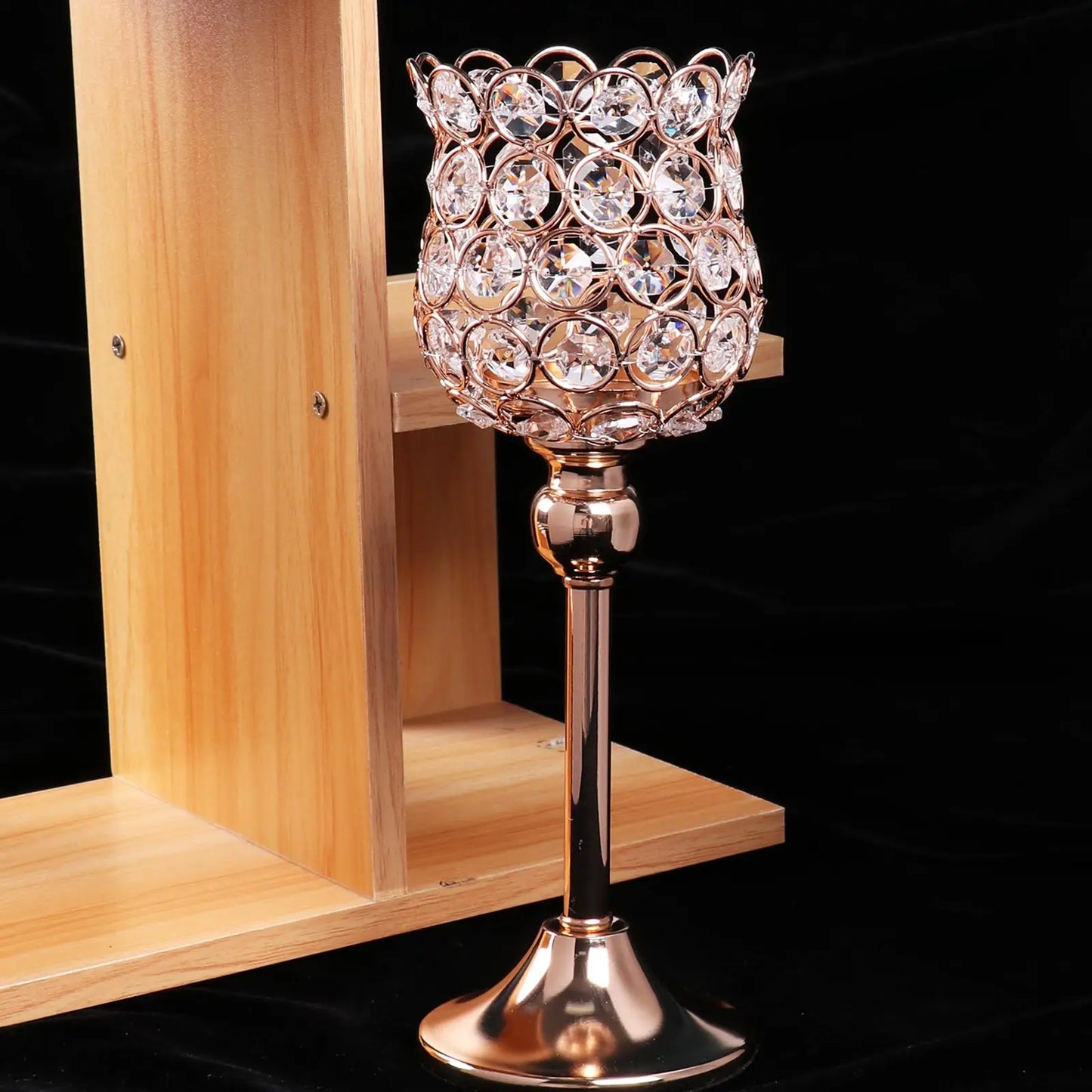 Golden Crystal Candle Holders