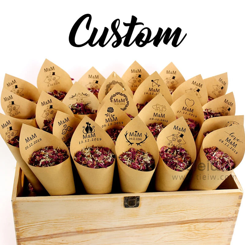 Personalized Wedding Confetti Cones