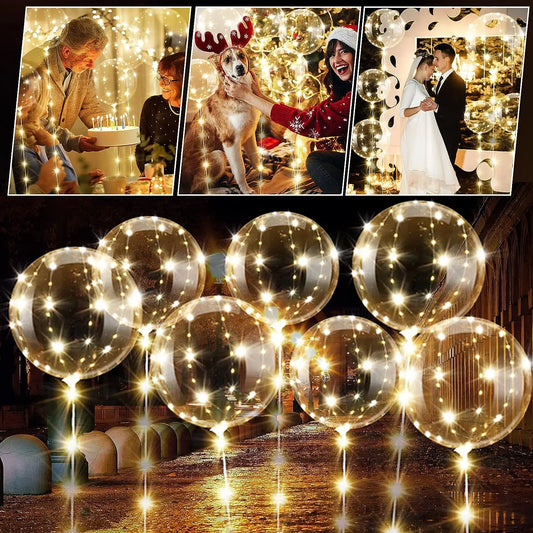 10Pcs LED Light Up Bobo Balloons