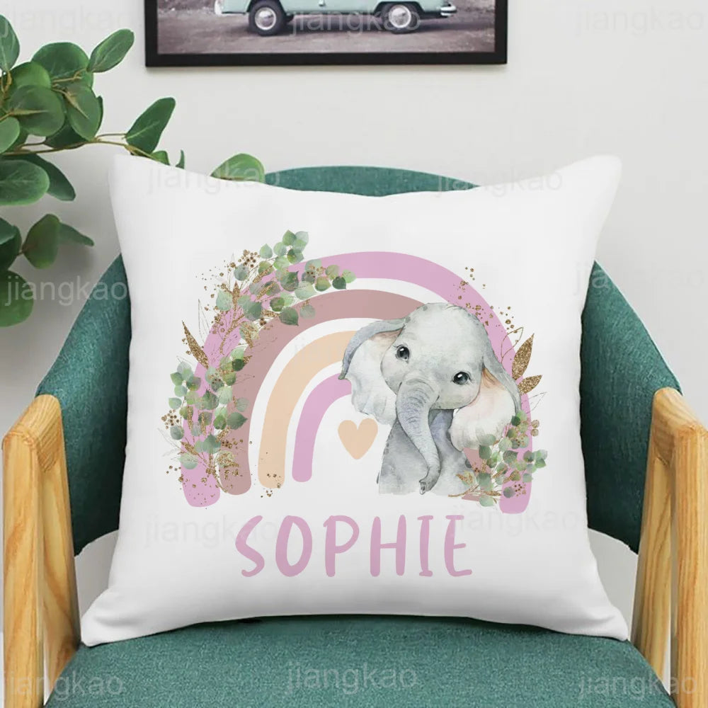 Personalized Rainbow Animal Pillow Case