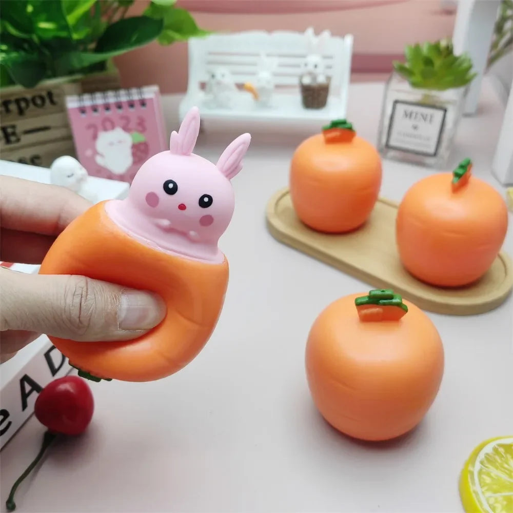 Carrot Rabbit Cup Squishy Toy