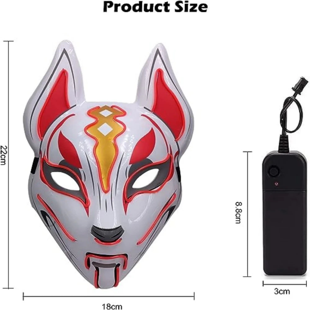 Halloween Costume Light Up Fox LED Mask