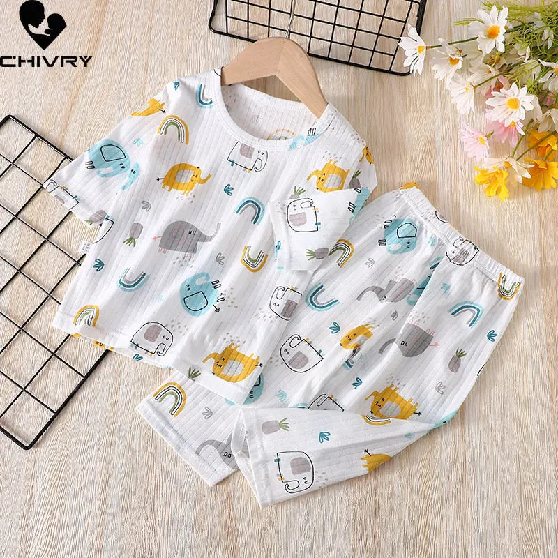 Kids Summer Cartoon Pajamas Set