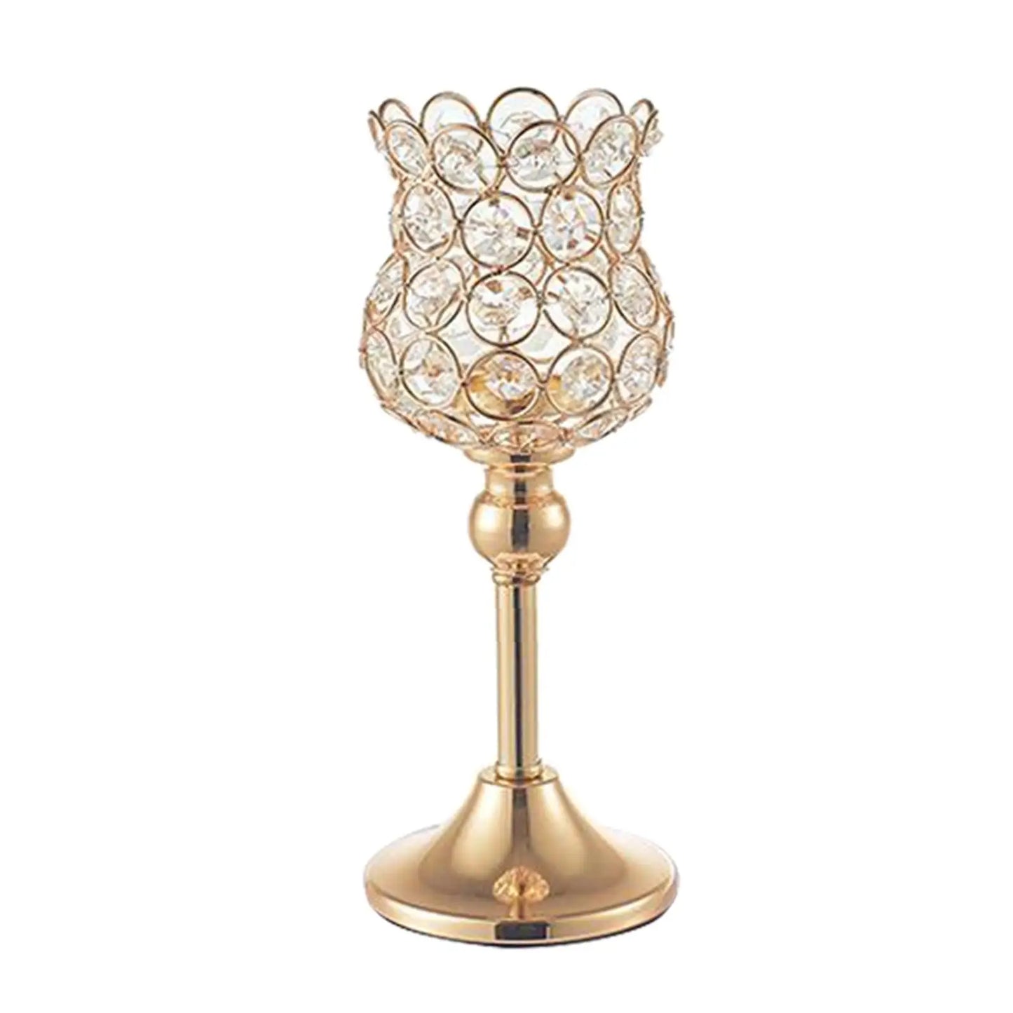 Golden Crystal Candle Holders