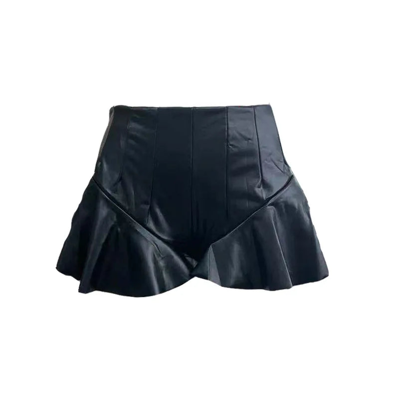 Chic Black Ruffle High Waist Mini Skirt - Elegant Party Wear