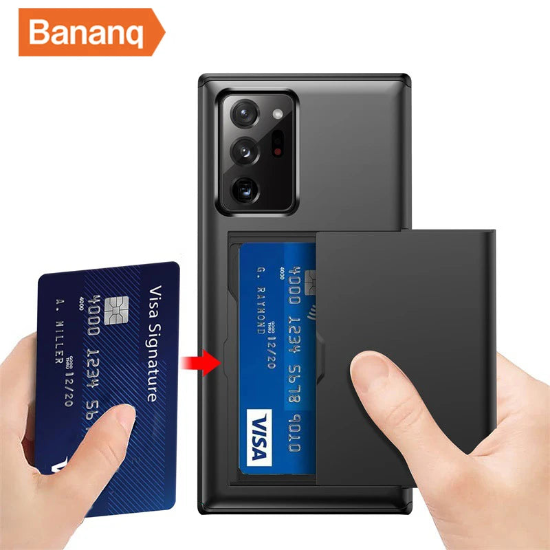 Bananq Slide Card Slot Phone Case for Samsung - Full Protection & Shockproof