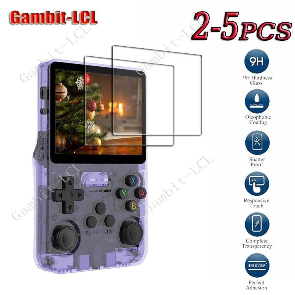 2-5PCS 9H HD Tempered Glass Screen Protector for R36S 3.5Inch Player Games