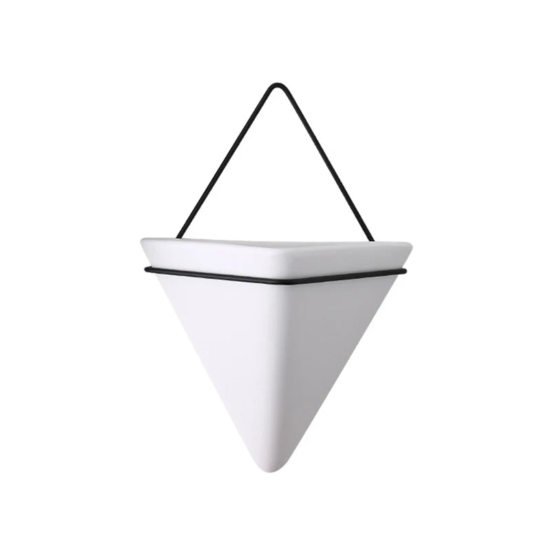 Modern Ceramic Triangle Plant Holder