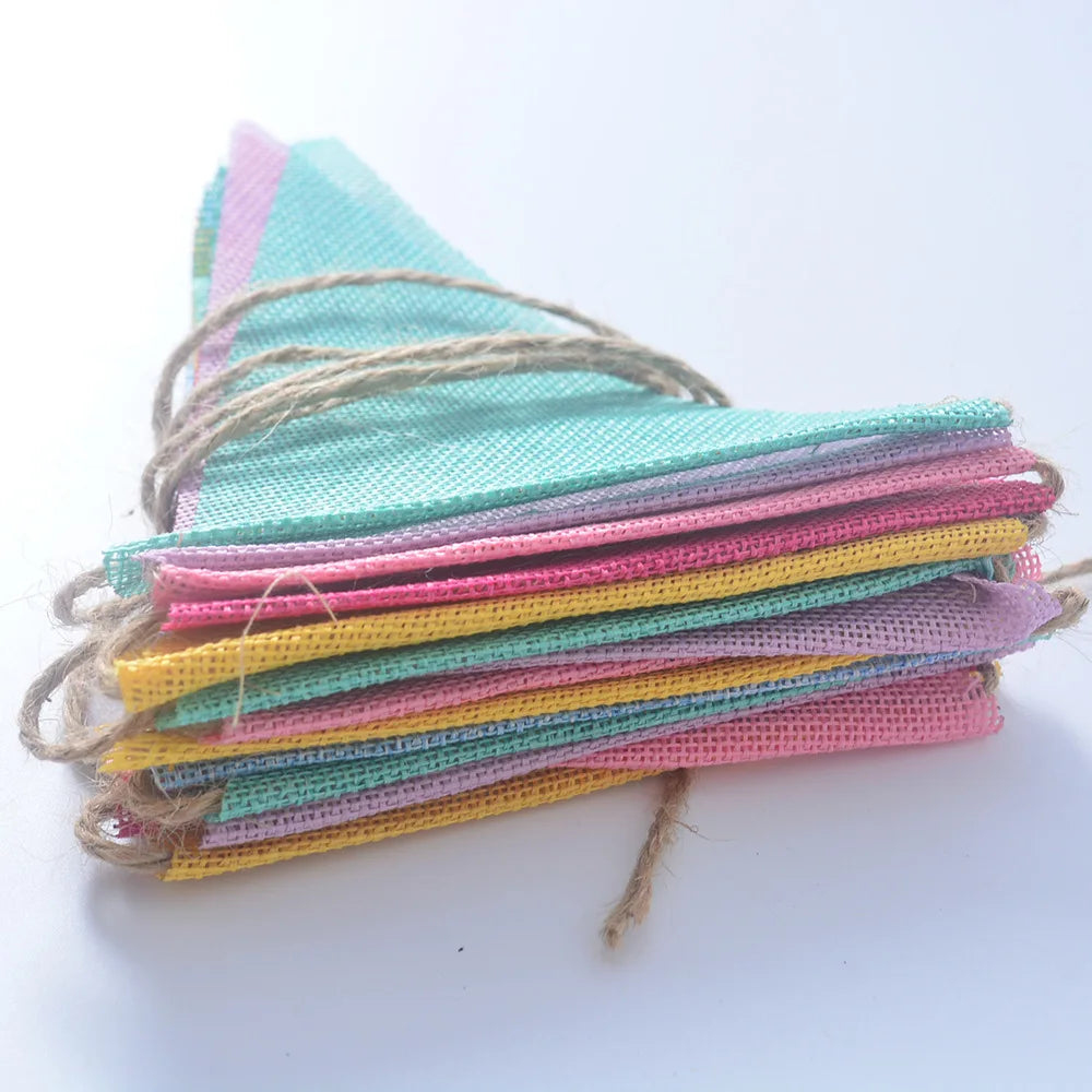 Colorful Jute Linen Birthday Bunting Garland