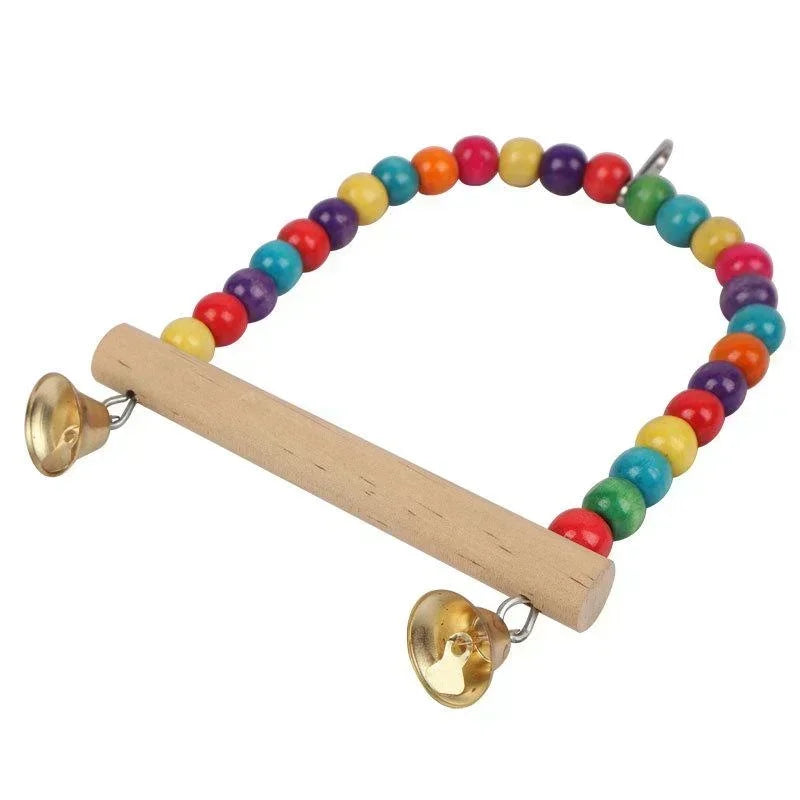 Wooden Bird Swing Stand - Pet Toy for Parrots