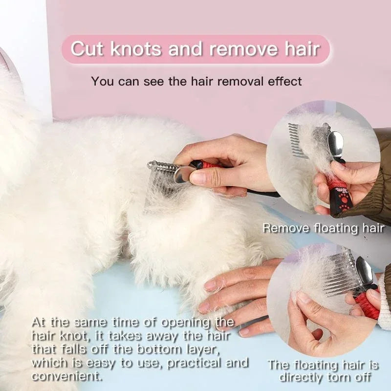 Pet Dematting Fur Rake Comb