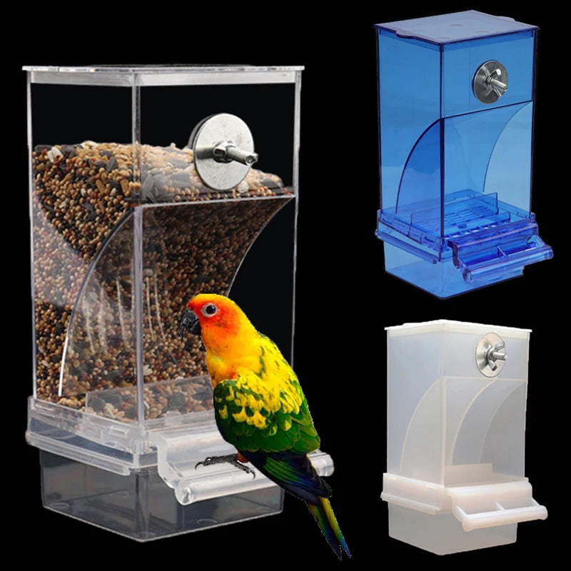 Automatic Acrylic Bird Feeder for Perch Budgerigar