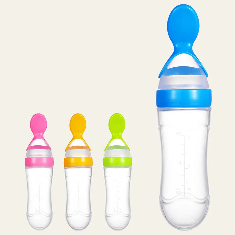 Baby Silicone Feeding Bottle & Training Spoon Set