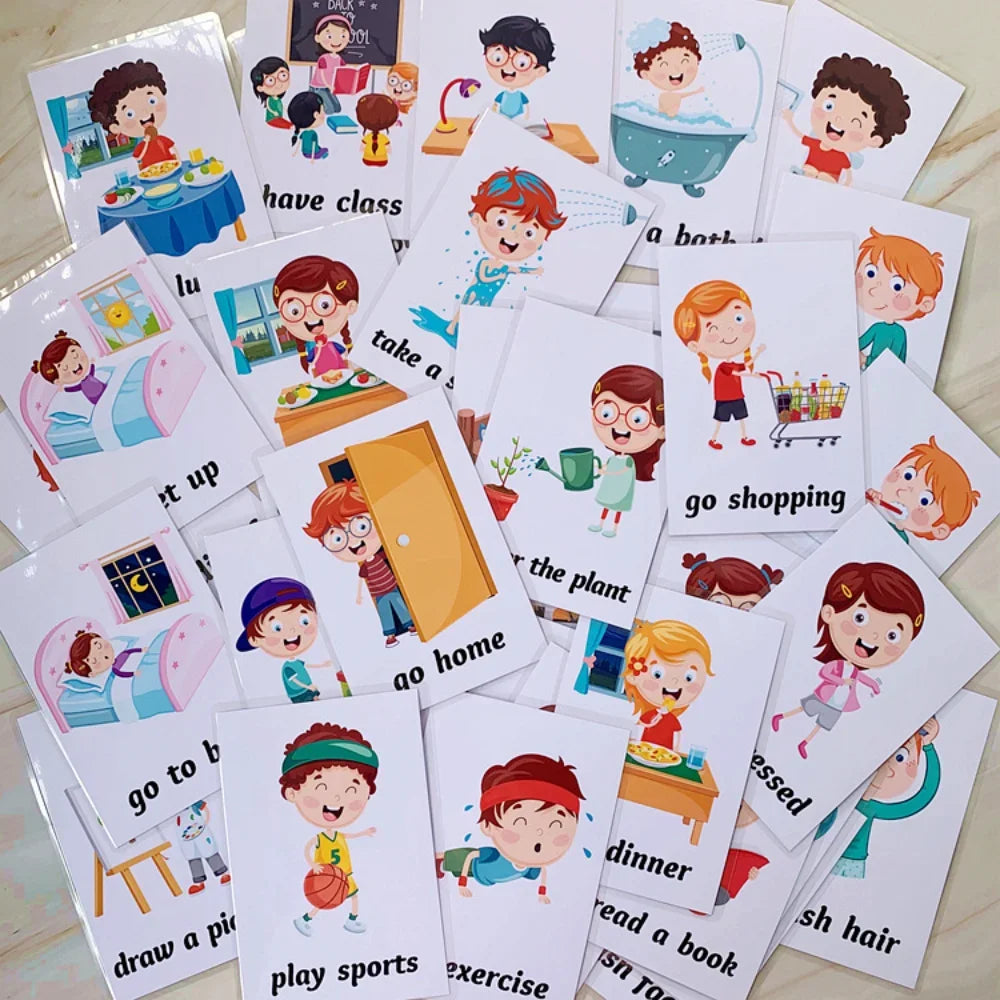 Interactive Cartoon Learning Cards for Kids