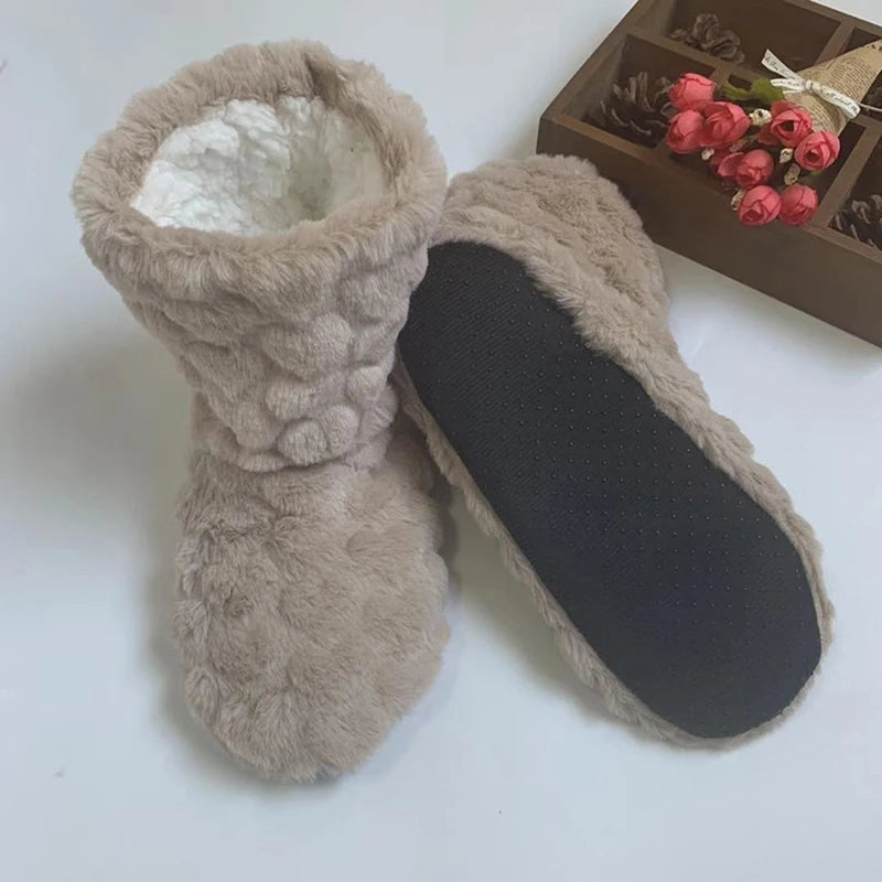 Winter Couple Slippers Non-Slip Velvet Socks