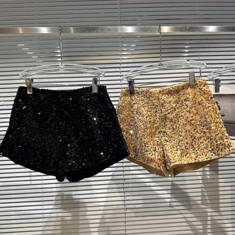 Glitter High Waist Sequin Shorts for Girls