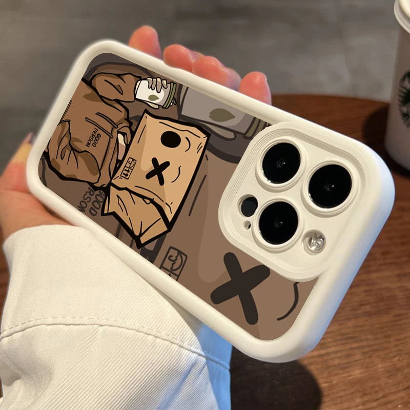 Cartoon Box Man Silicone Phone Case