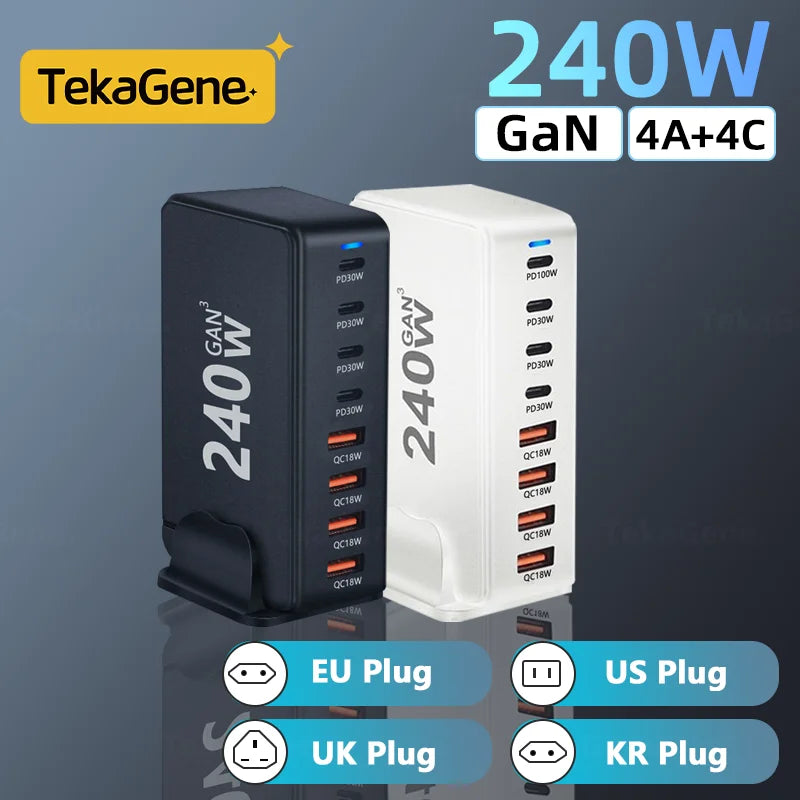 240W Desktop GaN Charger - Fast Charge 3.0