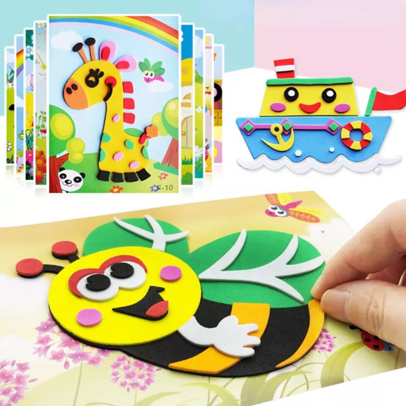 Creative DIY Animal Foam Sticker Puzzle