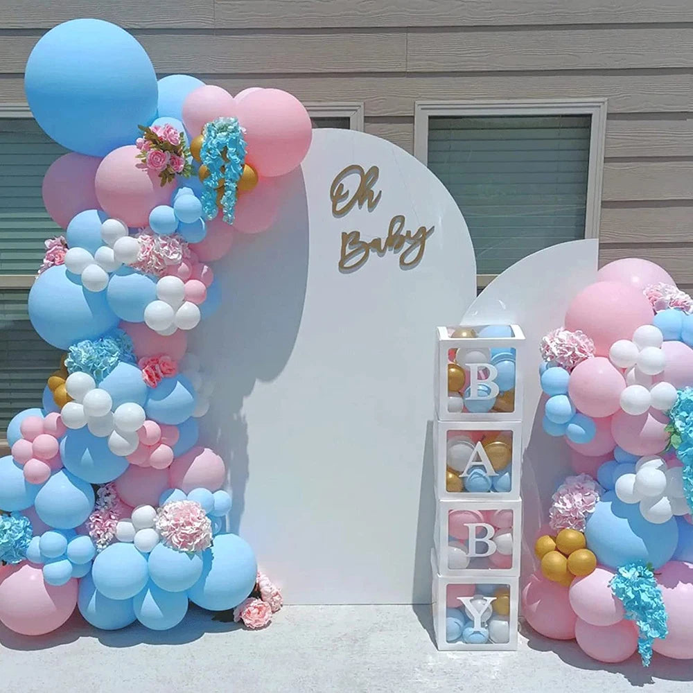 Pastel Pink Blue Balloons Garland Kit