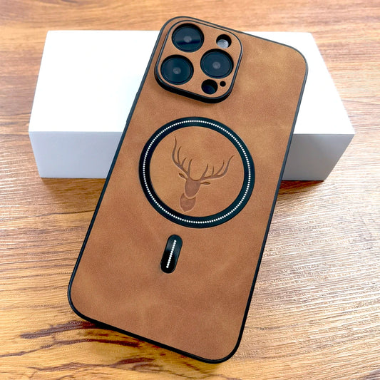 Luxury Deer Leather iPhone Case for Magsafe