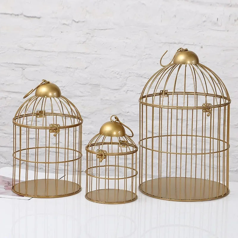 European Retro Iron Flower Stand Bird Cage