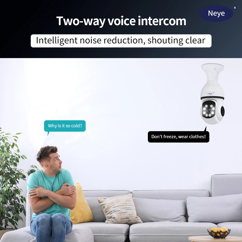 Neye 8MP 4K WiFi Bulb Safety Camera