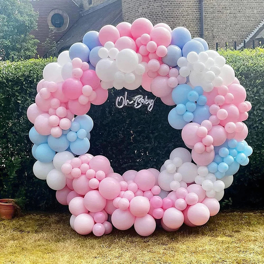 Pastel Pink Blue Balloons Garland Kit