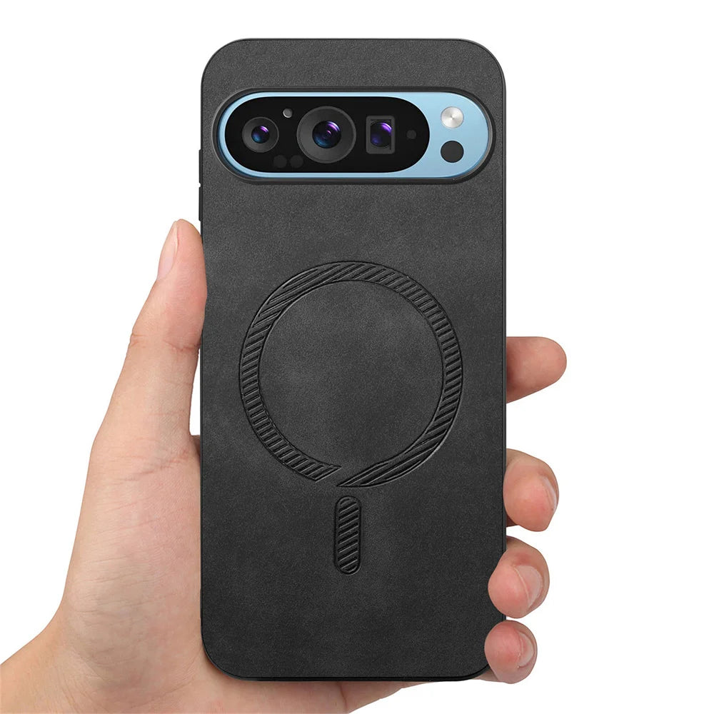 Magnetic Wireless Charging Leather Case for Google Pixel