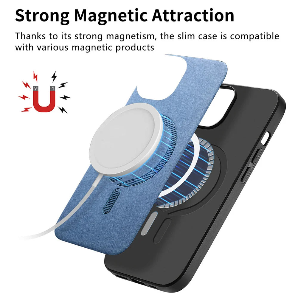 Magnetic Wireless Charging Leather Case for Google Pixel