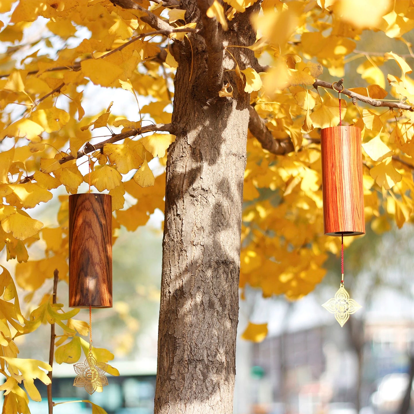 Natural Bamboo Chakra Wind Chimes for Zen Meditation