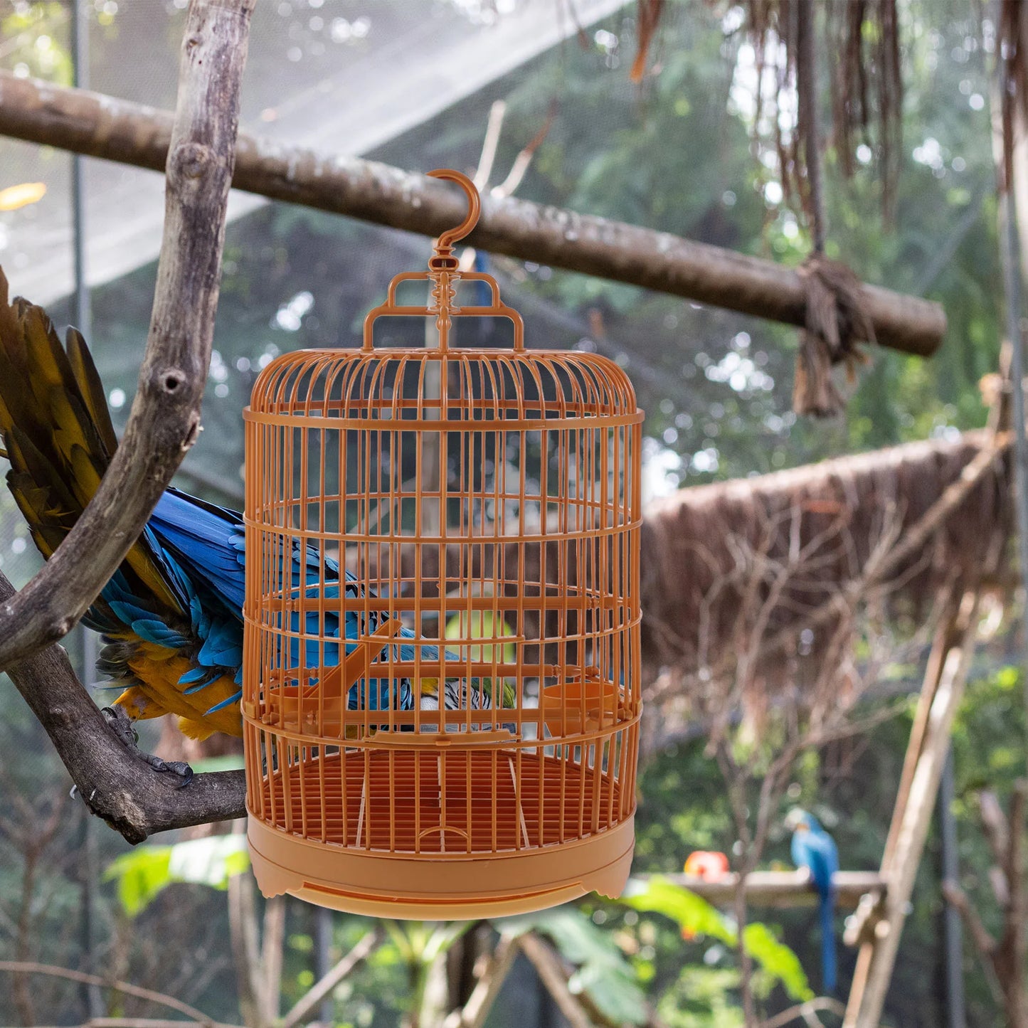 Plastic Bird Cage with Stand - Large Capacity