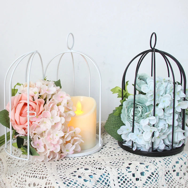 Elegant Metal Birdcage with Bird Hook Decoration