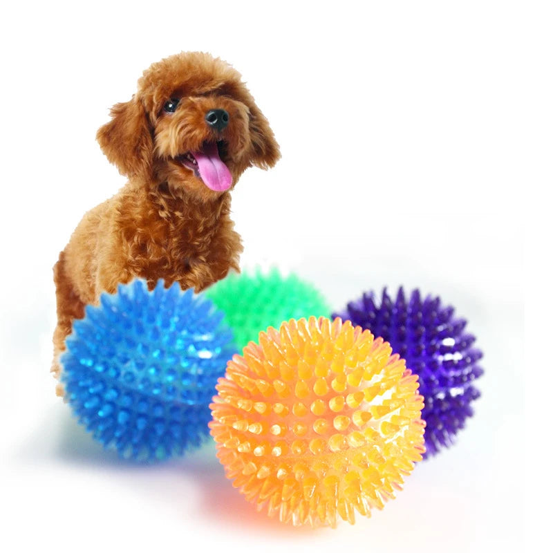 TPR Pet Teeth Cleaning Ball - Squeaky Toy for Dogs