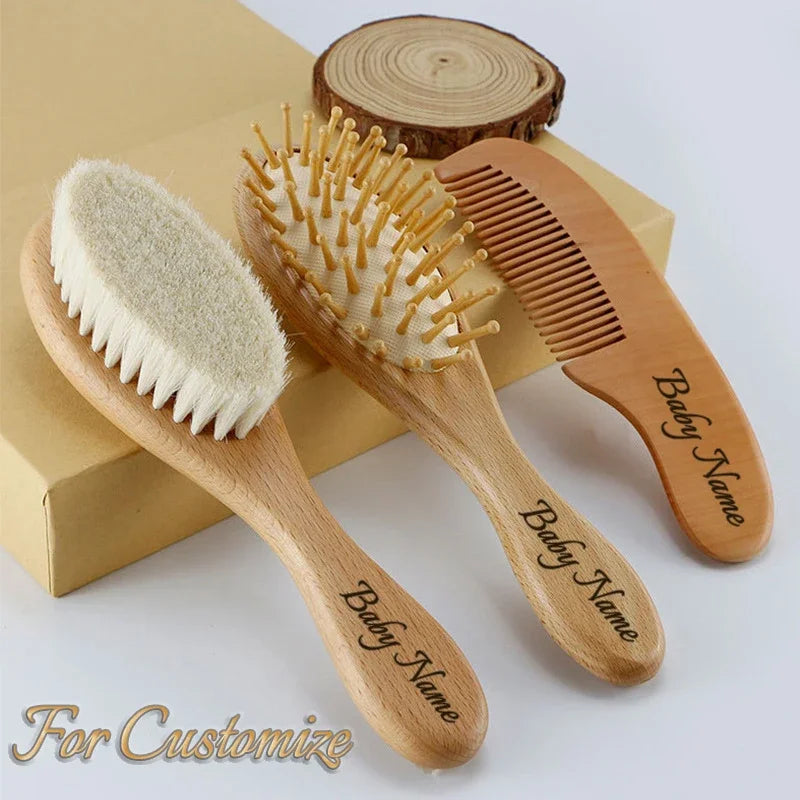 Personalized Wooden Baby Brush - Custom Name