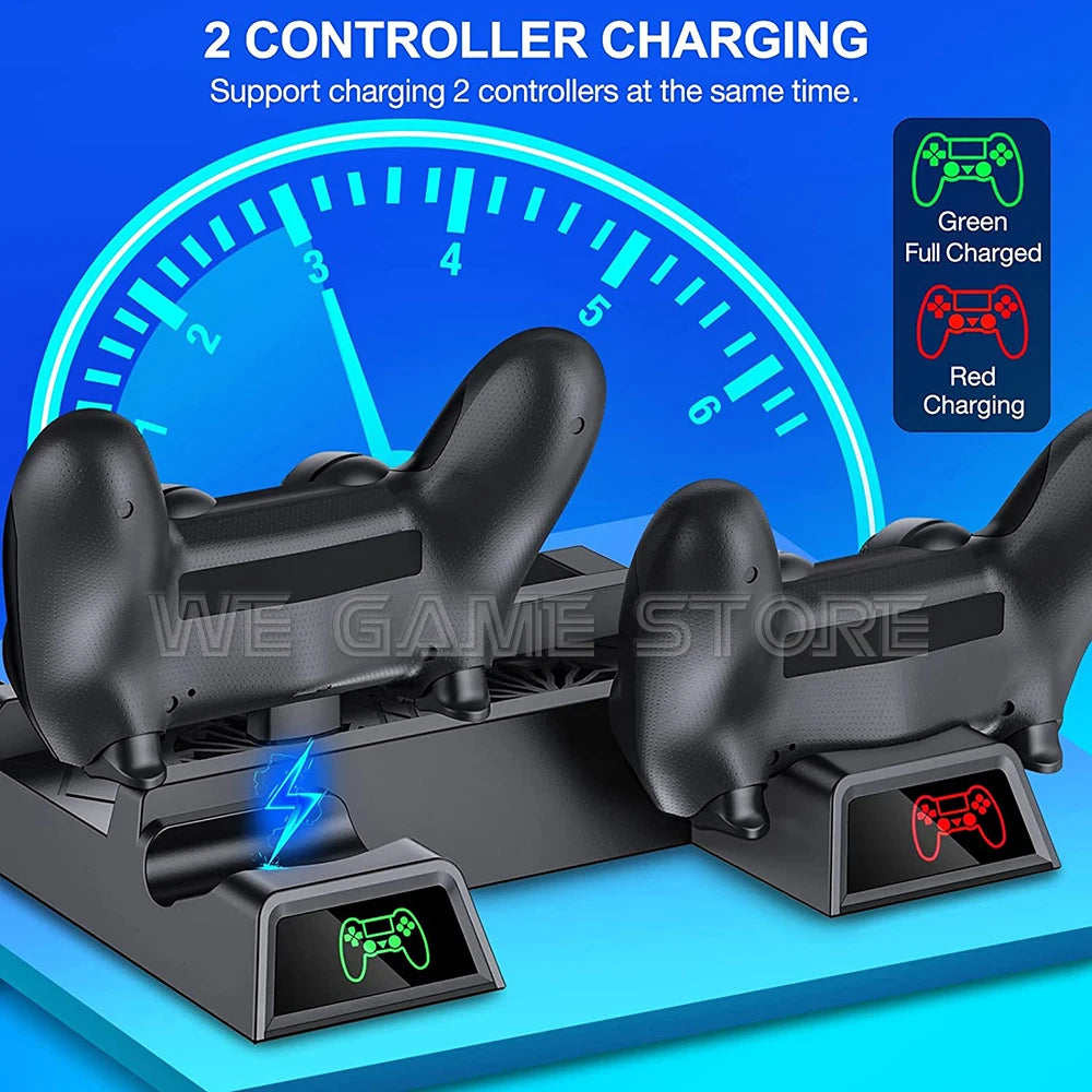 PS4 Cooling Fan Stand & Dual Controller Charger