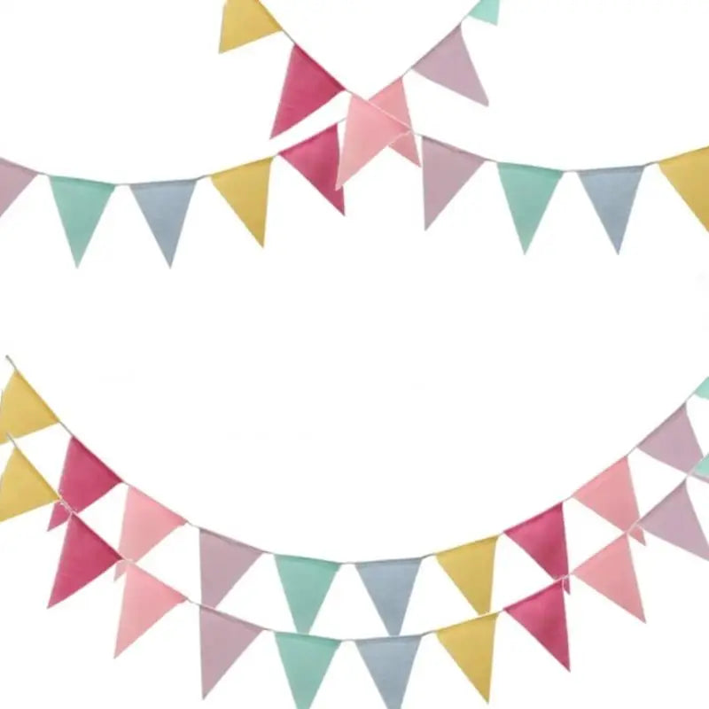 Colorful Jute Linen Party Bunting Banners