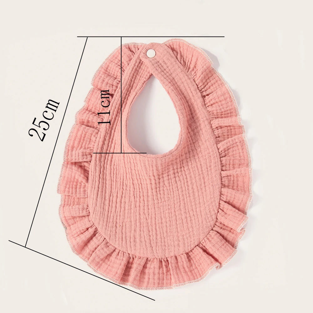 Soft Cotton Baby Feeding Bib - Korean Style Lace Saliva Towel